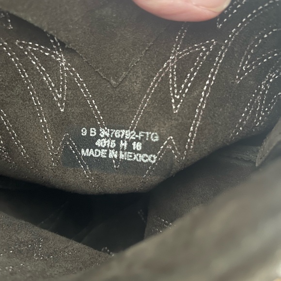 Frye Olive Suede Heeled Pull-On Cowboy Boots - Picture 12 of 15